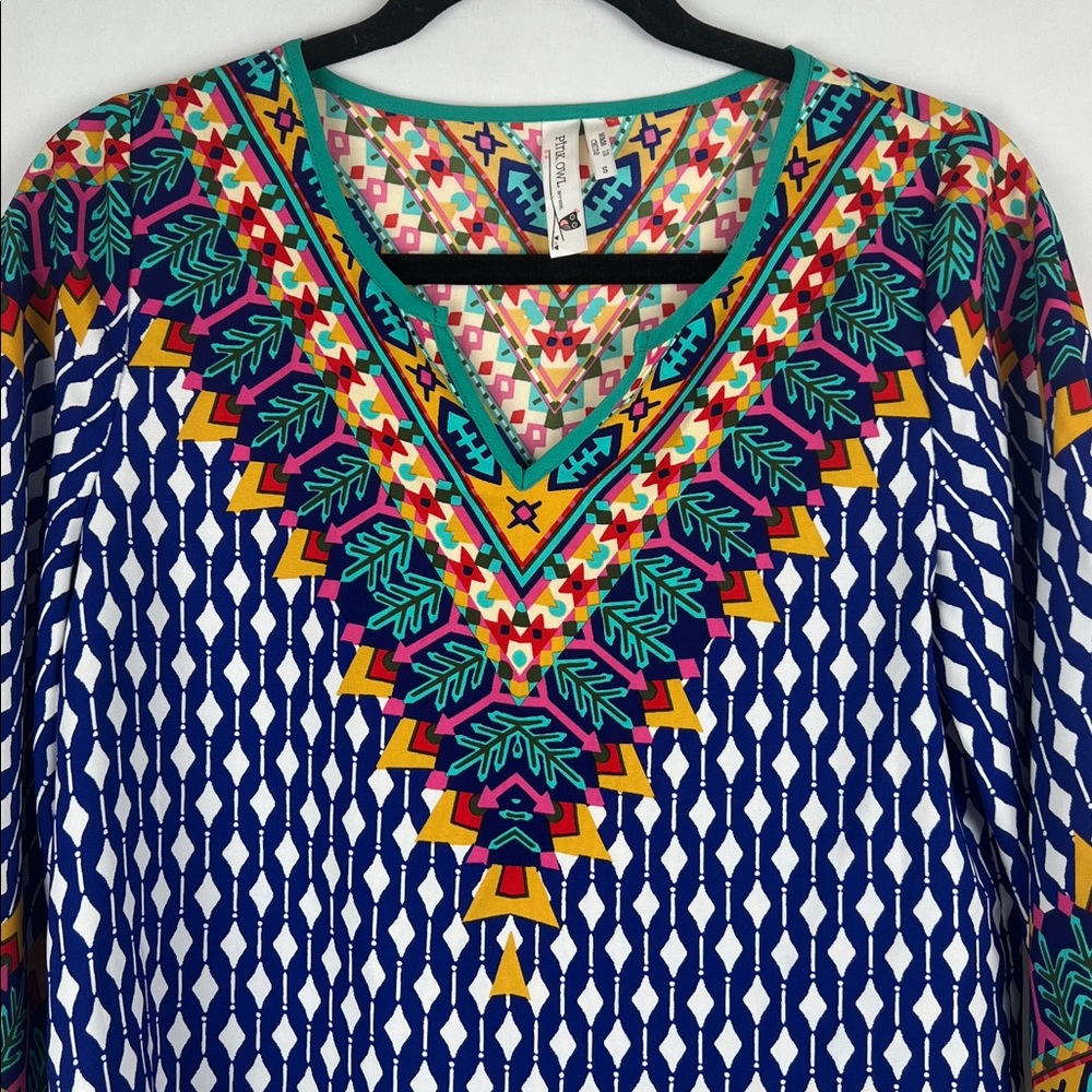 Pink Owl Multicolor Geometric Blouse - Picture 5 of 7